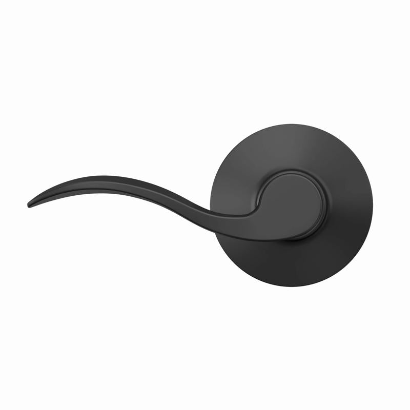 Schlage Accent Matte Black Passage Lever 1.75 in.