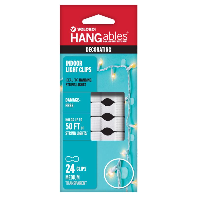 VELCRO Brand HANGables Medium Plastic Light Clips 24 pk