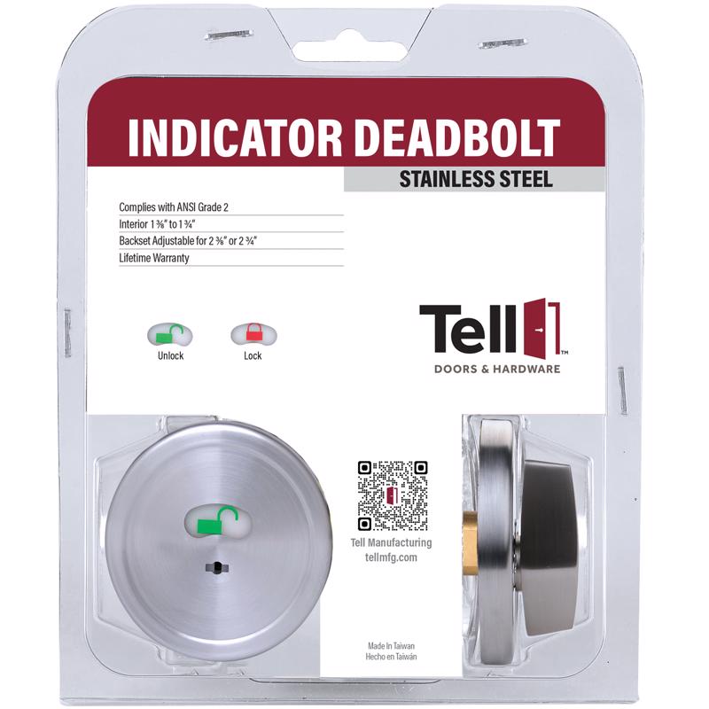 Tell Satin Chrome Stainless Steel Indicator Deadbolt