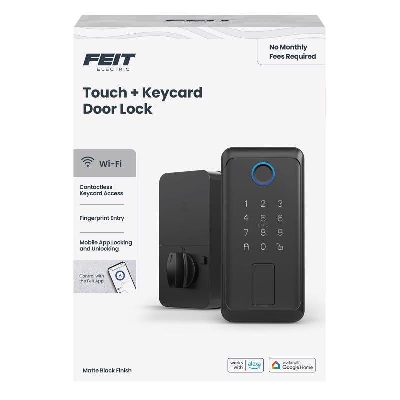 Feit Electric Matte Black Metal Electric Touch Screen Entry Lock