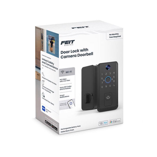 Feit Matte Black Metal Bluetooth Keypad Entry Smart Lock