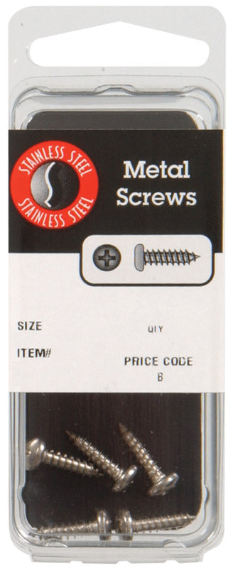 HILLMAN No. 8 Ga. X 1/2 in. L Phillips Pan Head Sheet Metal Screws 1 pk