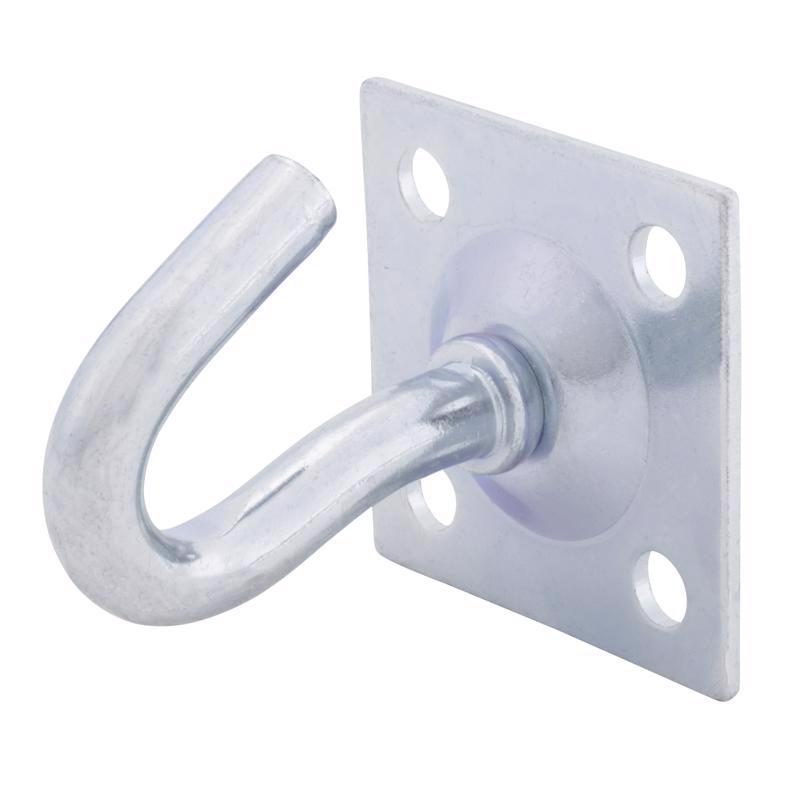 Hampton Small Zinc-Plated Silver Steel 1.75 in. L Clothesline Hook Plate Type 200 lb 1 pk
