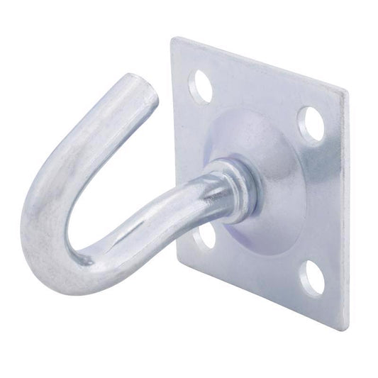 Hampton Small Zinc-Plated Silver Steel 1.75 in. L Clothesline Hook Plate Type 200 lb 1 pk