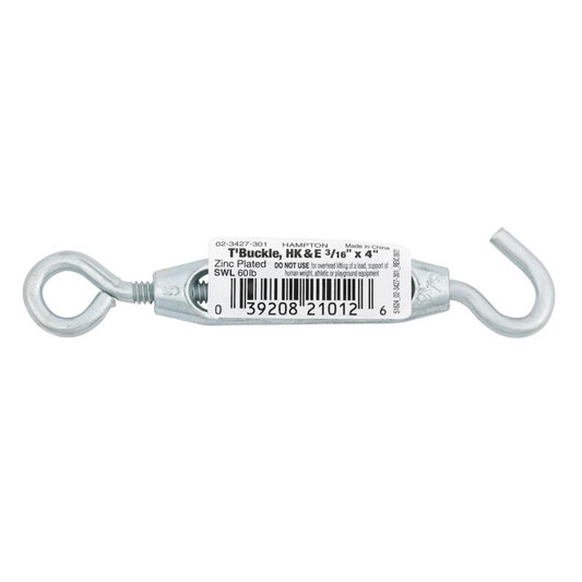 Hampton Zinc-Plated Aluminum/Steel 0.154 in. D Turnbuckle 70 lb 4 in. L