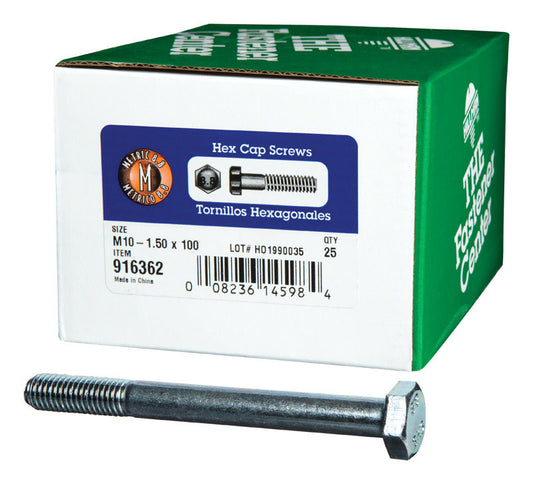 HILLMAN M10-1.50 mm D X 100 mm L Heat Treated Zinc Steel Hex Head Cap Screw 1 pk