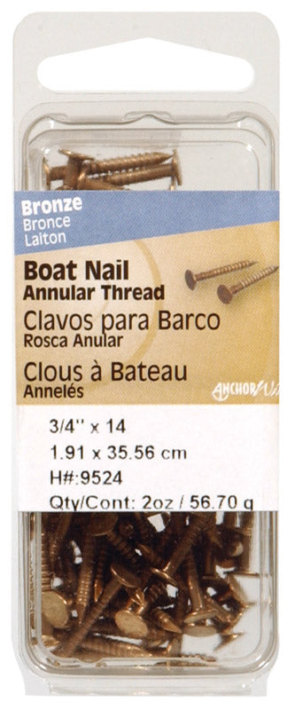 HILLMAN Anchor Wire 1-1/4 in. Boat Bronze Stainless Steel Nail Flat Head 2 oz