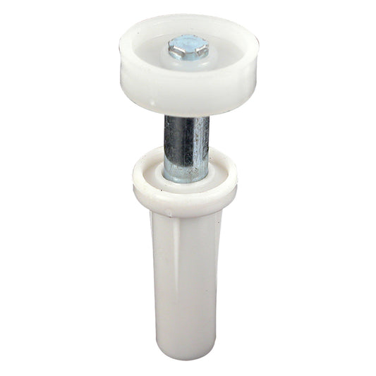 Prime-Line 7/8 in. D X 2-1/2 in. L Mill White Steel Guide Wheel 2 pc