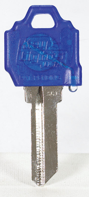 Giant Concepts LLC Keylights Blue Head House Key Blank w/Flashlight Single For Schlage/Baldwin Locks