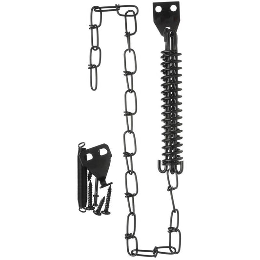 Wright 8.8 in. D X 50 ft. in. L Galvanized Black Steel Spring & Chain Door Retainer 1 pk