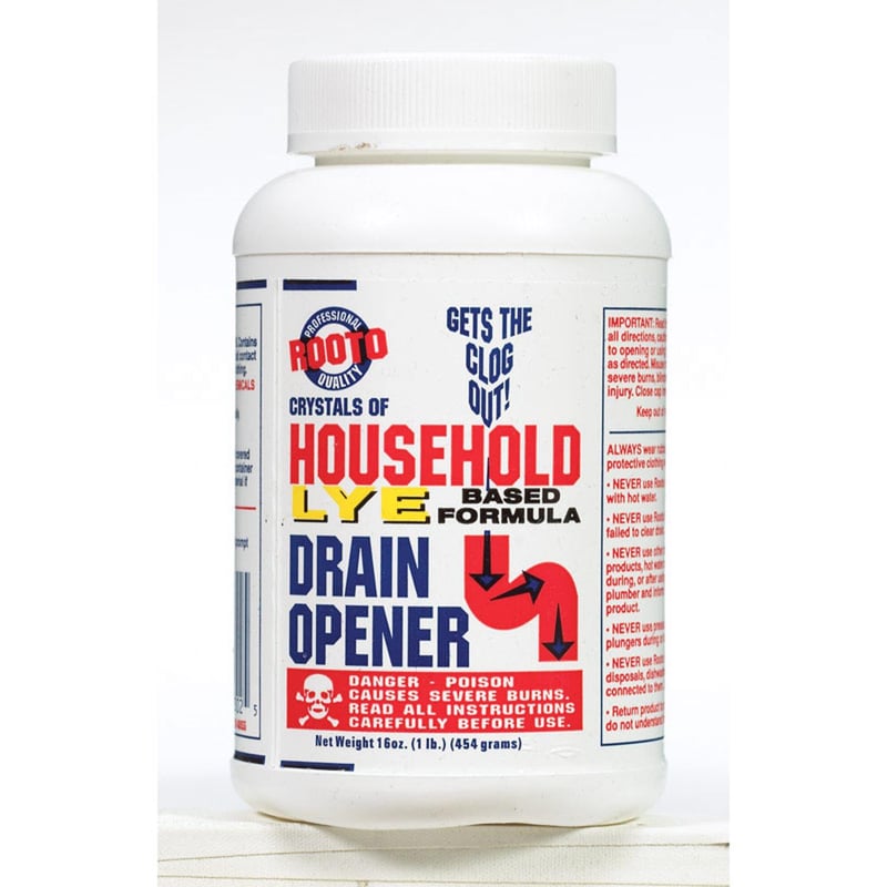 Rooto 100% Lye Crystals Drain Opener 1 lb