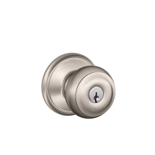 Schlage Georgian Satin Nickel Entry Lockset 1-3/4 in.