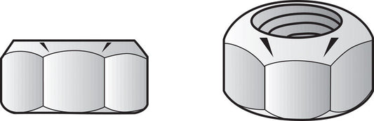 HILLMAN 10 in. Zinc-Plated Steel USS Nylon Lock Nut 1 pk