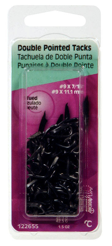 HILLMAN Anchor Wire No. 5 X 7/16 in. W X 3/8 in. L Blue Steel Double Point Tack Staple 5 Ga. 1 pk 1