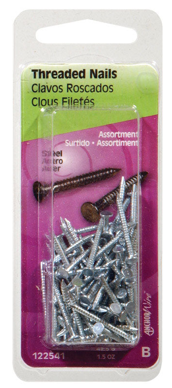 HILLMAN Anchor Wire 1-3/4 in. Threaded Bright Steel Nail Flat Head