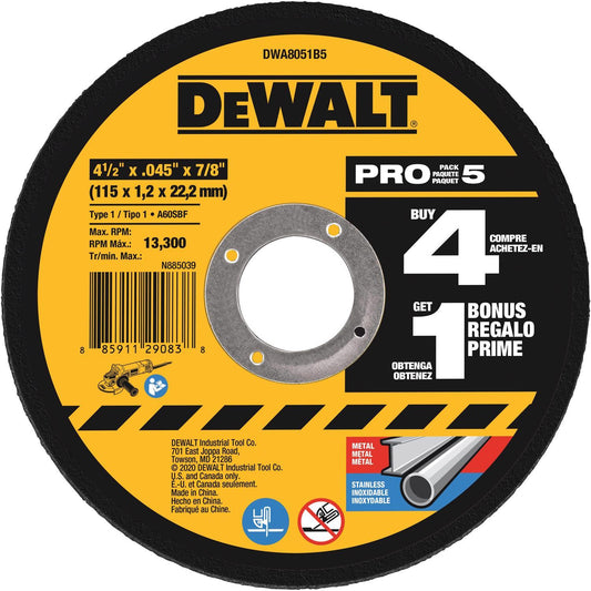 MTL CUTWHL 4.5"X.045 5PK