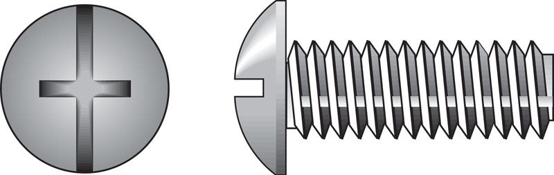HILLMAN No. 8-32 Ga. X 1-3/4 in. L Combination Truss Head Zinc-Plated Steel Machine Screws 100 pk