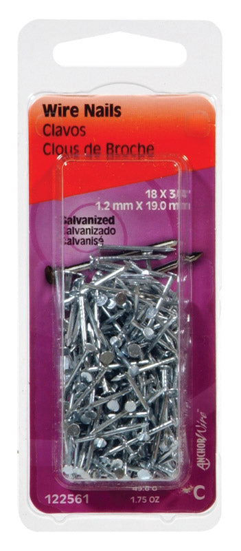 HILLMAN 5/8 in. Wire Galvanized Steel Nail Flat Head