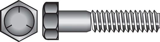 HILLMAN 3/8 in. D X 7 in. L Heat Treated Zinc Steel Hex Head Cap Screw 50 pk