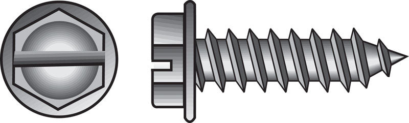HILLMAN No. 10 Ga. X 1/2 in. L Slotted Hex Washer Head Sheet Metal Screws 100 pk