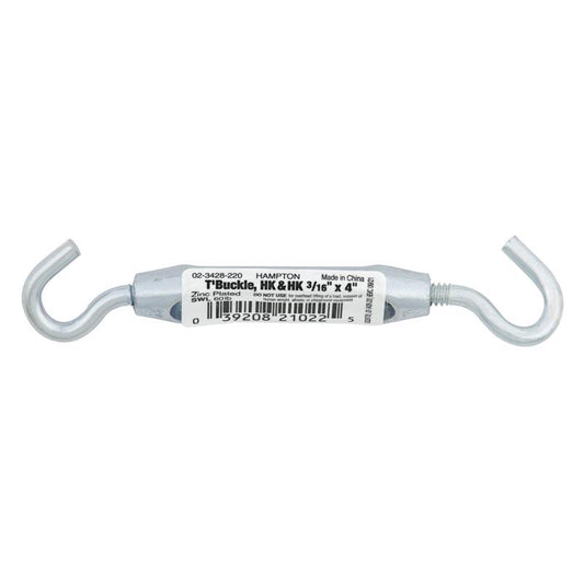 Hampton Zinc-Plated Aluminum/Steel 0.154 in. D Turnbuckle 60 lb 4.0 in. L
