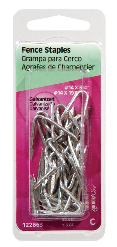 HILLMAN 3/4 in. W X 3/4 in. L Galvanized Steel Fence Staples 14 Ga. 1 oz 0 lb
