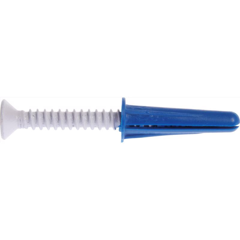 HILLMAN .190 in. D X 1 in. L Plastic Flat Head Conical Anchor 4 pk