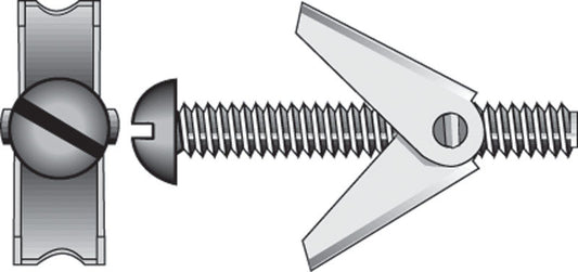 HILLMAN 1/4 in. D X 4 in. L Round Zinc-Plated Steel Toggle Bolt 1 pk
