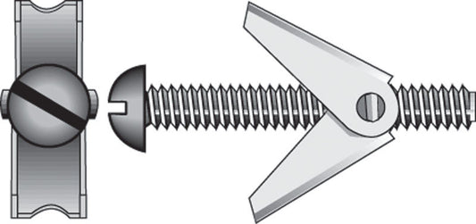 HILLMAN 1/8 in. D X 4 in. L Round Zinc-Plated Steel Toggle Bolt 2 pk