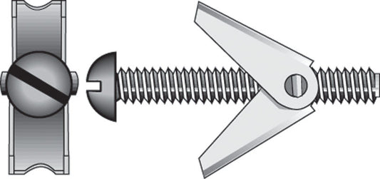 HILLMAN 1/8 in. D X 3 in. L Round Zinc-Plated Steel Toggle Bolt 2 pk