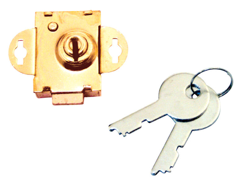 Prime-Line Brass Plated Steel Counter Clockwise Mailbox Lock 2