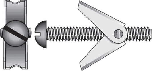 HILLMAN 1/8 in. D X 3 in. L Round Zinc-Plated Steel Toggle Bolt 15 pk