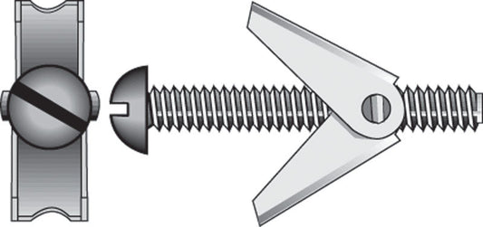 HILLMAN 3/16 in. D X 4 in. L Round Zinc-Plated Steel Toggle Bolt 8 pk