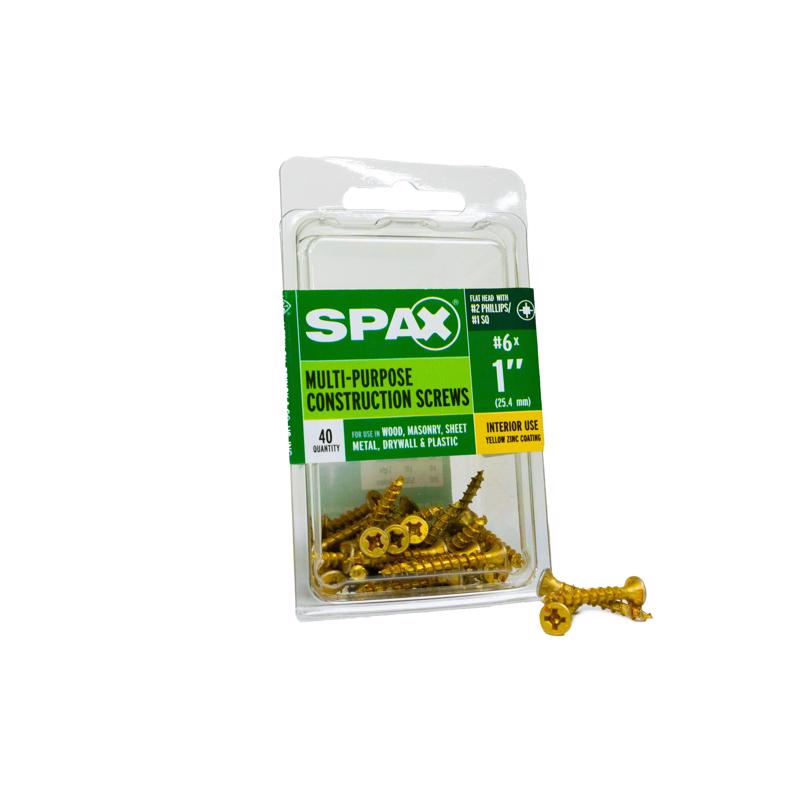 SPAX Multi-Material No. 6 Label X 1 in. L Unidrive Flat Head Serrated Construction Screws