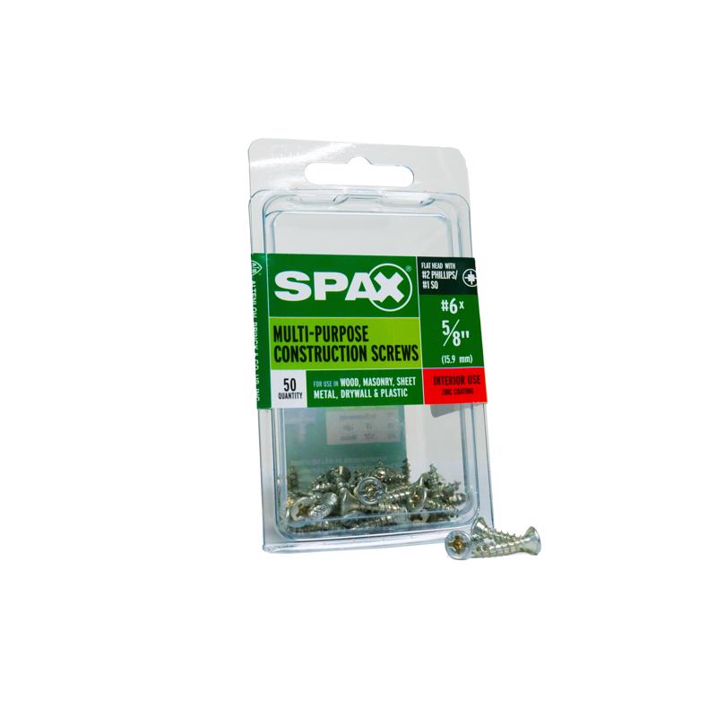 SPAX Multi-Material No. 6 Label X 5/8 in. L Unidrive Flat Head Serrated Construction Screws