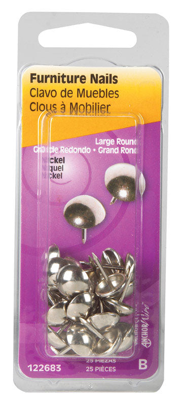 HILLMAN Large Size Brass Furniture Nails 1 pk