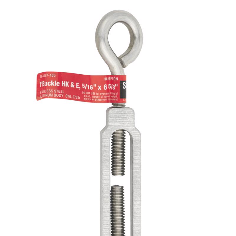 Hampton Zinc-Plated Stainless Steel 0.268 in. D Turnbuckle 275 lb. cap. 6-5/8 in. L