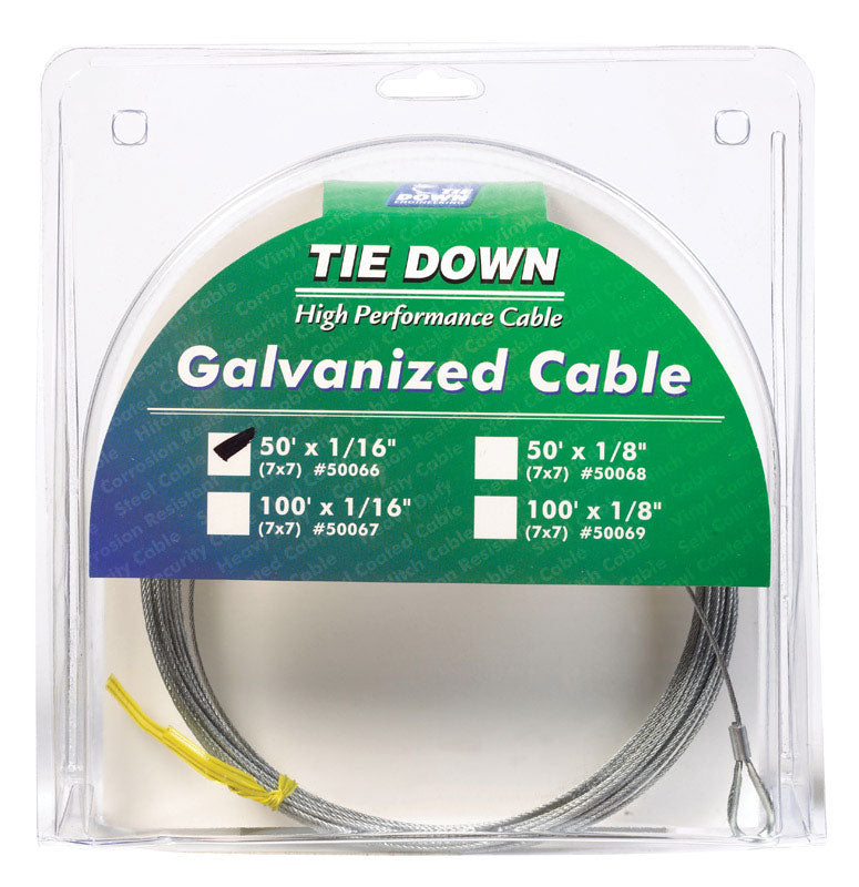 Tie Down Engineering 1/16 in. D X 50 ft. L Galvanized Steel Aircraft Cable