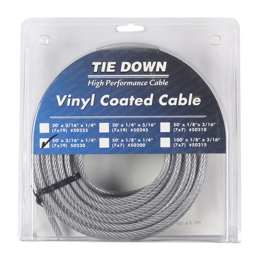 Tie Down Engineering 3/16 in. D X 50 ft. L Vinyl Coated Galvanized Steel Aircraft Cable