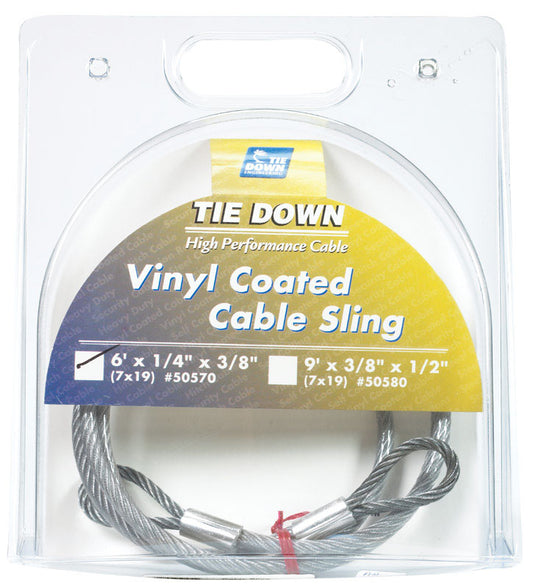 Tie Down Engineering 1/4 in. D X 6 ft. L Clear Vinyl Galvanized Steel Cable Sling