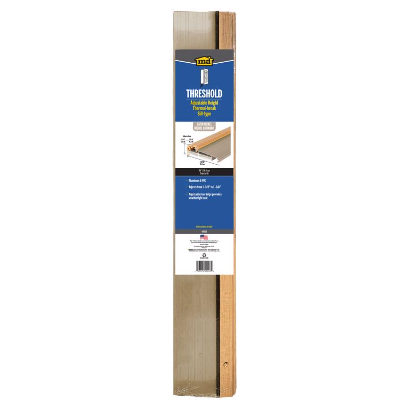 M-D Building Products 1.38 in. H X 4.56 in. W X 36 in. L Satin Nickel Aluminum Thermal Break Thresho