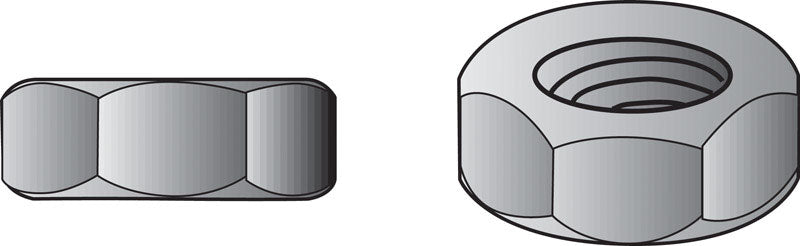 Hillman 1 in. Zinc-Plated Steel USS Hex Nut 10 pk