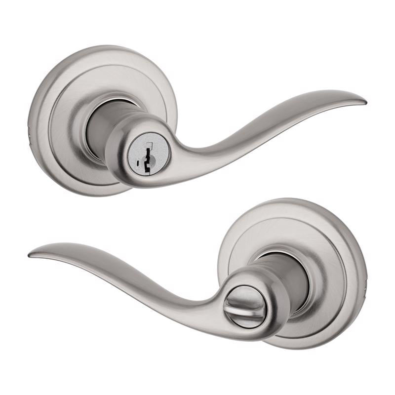 Kwikset SmartKey Tustin Satin Nickel Entry Door Knob KW1 1-3/4 in.