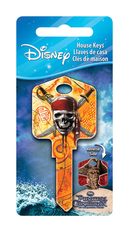 HILLMAN Disney Skull and Swords House Key Blank 66/97 Double For Kwikset and Titan Locks Orange