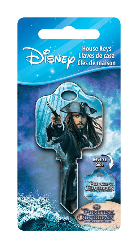 HILLMAN Disney Capt N Jack Sparrow House Key Blank 68 Double For Schlage Locks Blue
