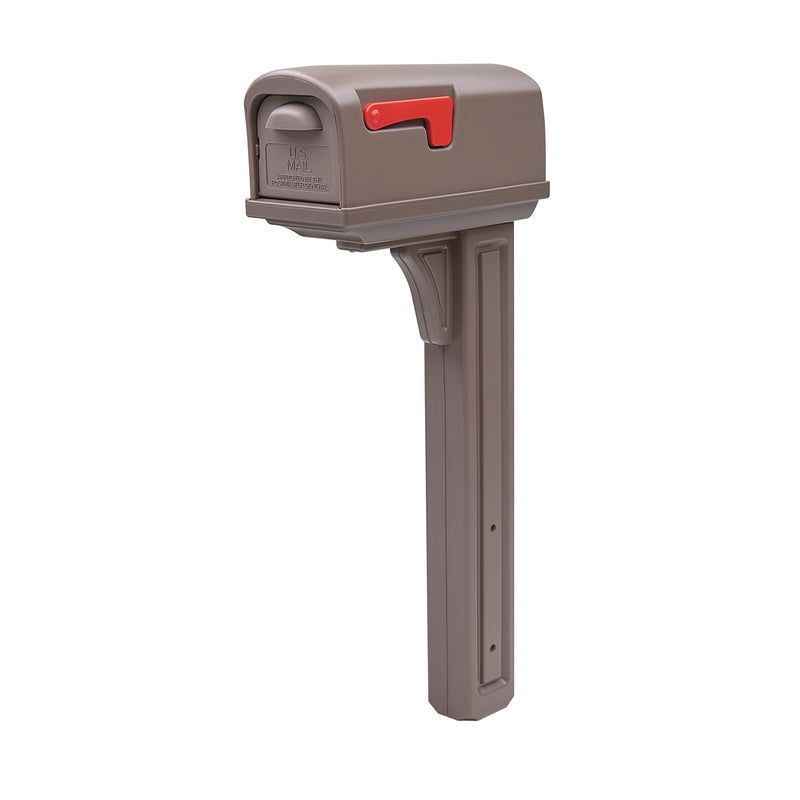 Architectural Mailboxes Classic Classic Plastic Post Mount Mocha Double Door Mailbox