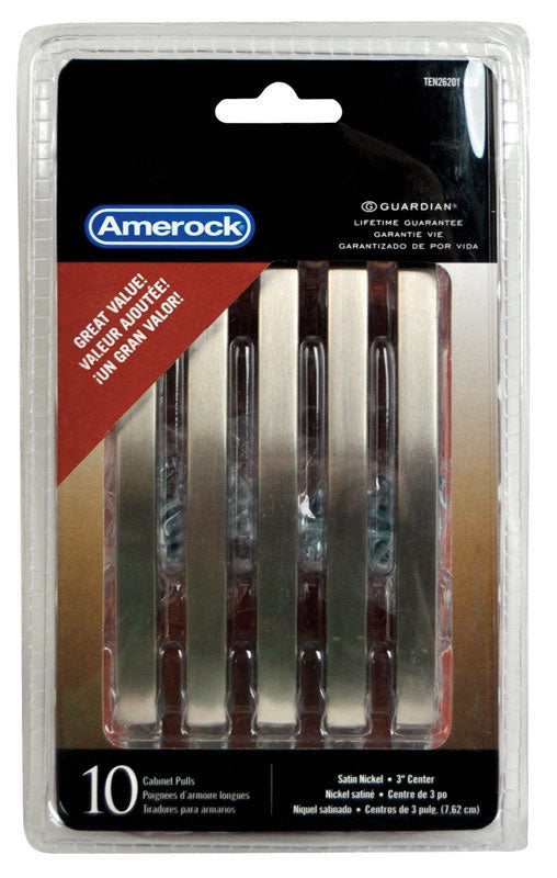 Amerock Contemporary Arch Cabinet Pull 3 in. Satin Nickel Silver 10 pk