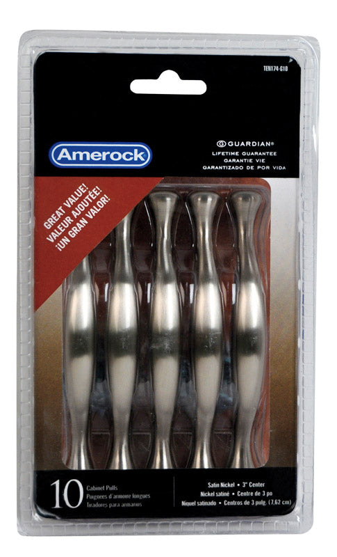 Amerock Allison Traditional Arch Cabinet Pull 3 in. Satin Nickel Silver 10 pk