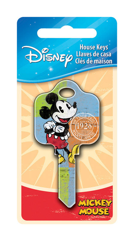 HILLMAN Disney Mickey Mouse 1928 House Key Blank 68 Single For Schlage Locks Multicolored