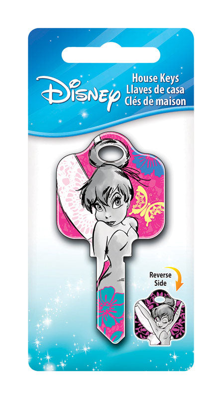 HILLMAN Disney Tinkerbell Fairy with Butterfly House Key Blank 68 Single For Schlage Locks Multicolo